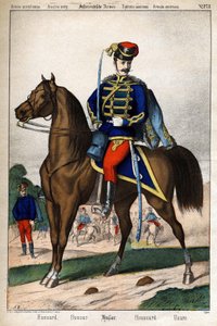 Huzaren van het Oostenrijkse leger, 19e eeuw door Unknown artist