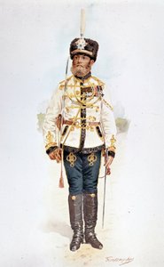 Huzaren van de Russische Garde onder Nicolaas II