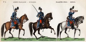 Huzaren van het Franse leger door Unknown artist