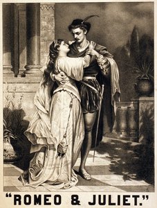 Illustratie van Romeo en Julia door Shakespeare. Lithografie, circa 1880 door Unknown artist