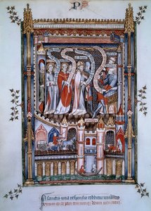 In het centrum van Saint Denis, tegenover gouverneur Fescennius, belast door keizer Diocletianus om Saint Denis te executeren, een christen die naar Parijs kwam om te evangeliseren, hij werd vergezeld door Eleuthere, de priester, en Rustique, de diaken, oo