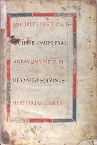 Inschrijfblad van een brief, 11e eeuw (miniatuur, vliezig handschrift)