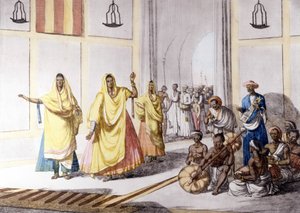 Indiase cultuur en beschaving: danser en traditionele muziek, India door Unknown artist