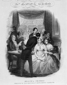 Interieur van een loge van het Teatro alla Scala. 1844