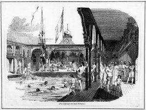 Binnenaanzicht van de Deligny Baden - Carnavalet, s.d