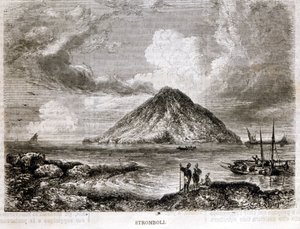 Eiland Stromboli in de 19e eeuw door Unknown artist