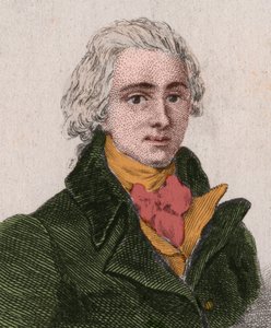 Jean-Pierre-Claris de Florian (1755-1794), toneelschrijver, romanschrijver, dichter, Franse fabeldichter. Gravure uit 1876.