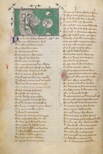 Jean de Meun schrijft de openingswoorden van zijn gedicht, in de Roman de la Rose door Unknown artist