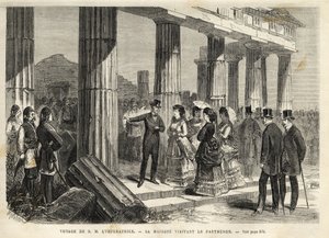 Reis van keizerin Eugenie in Griekenland - Bezoek aan het Parthenon in Athene - in 1869
