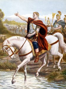 Julius Caesar steekt de Rubicon over