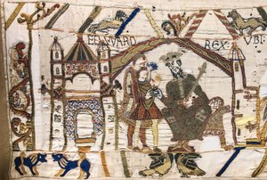 Koning Edward de Belijder stuurt Harold naar Normandië, Tapijt van Bayeux door Unknown artist