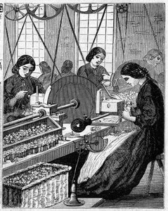 Grote Engelse industrieën: Walter Evans katoen spinnen in Engeland in 1863 door Unknown artist