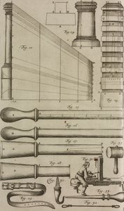 Lanceerbuizen voor raketten en laadgereedschap, gravure uit Grand Art d