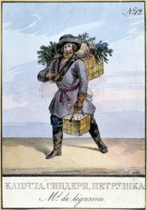 Groentehandelaar in Rusland in de 19e eeuw door Unknown artist