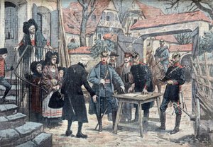 Les Alsace, mars 1918 (Duitse officieren op campagne in de Elzas, maart 1918) Illustratie overgenomen uit "Le pelerin" 10/03/1918 Collection privee Â
