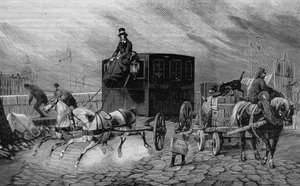 Les Omnibus de Paris in de 19e eeuw: la Bearnaise - gravure uit 1892 door Unknown artist