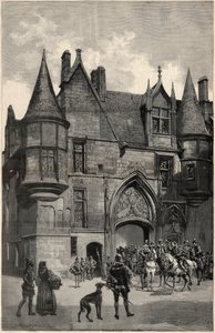 Het hotel de Sens in Parijs in het IVe arrondissement ten tijde van koningin Margot - Buitenzicht op het Hotel de Sens in Parijs ten tijde van Margaretha van Frankrijk (1553-1615)