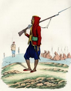 Lichte infanterie van Emir Abd-el-Kader, weerstand van het Franse leger van Afrika tijdens de expeditie naar Algiers in 1830. In 