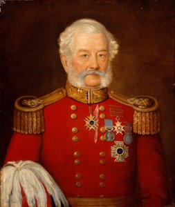 Generaal-majoor Sir Abraham Roberts, legerstaf door Unknown artist