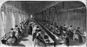 Fabricage van cementpennen: arbeiders in een drukkerij in een fabriek in Birmingham In 