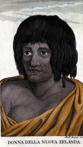 Maori vrouw uit Nieuw-Zeeland. Gravure uit het begin van de 19e eeuw. door Unknown artist
