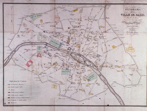 Kaart van de stad Parijs in 1840. door Unknown artist