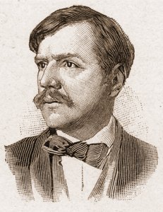 Leden van de Académie Française in 1895: portret van Paul Bourget, Franse schrijver.