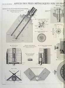 Metalen palen van de Eiffeltoren - industrieel ontwerp