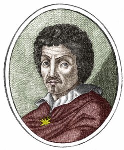 Michelangelo Merisi genaamd il Caravaggio of Caravaggio (1569 - 1609), gravure 17e eeuw