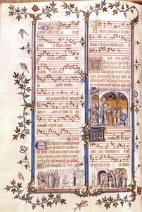 Missaal van Saint Denis, circa 1350. Miniatuur die Clotaire en Dagobert afbeeldt door Unknown artist