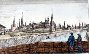 Moskou, de Moskva. Gravure door Unknown artist