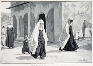 Moslimvrouwen in Bosnië. In Tour du monde 1/1896 door Unknown artist