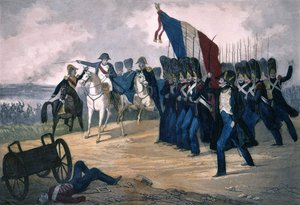 Napoleon I in Waterloo op 18/06/1815 (gravure 19e eeuw) door Unknown artist