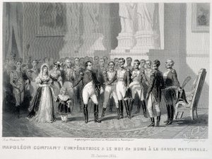 Napoleon vertrouwt de Keizerin en haar zoon, de Koning van Rome, toe aan de Nationale Garde (23 januari 1814) - in 
