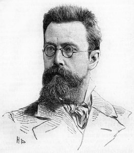 Nikolai Rimski-Korsakov (1844-1908), Russische componist. Gravure uit 1889. door Unknown artist