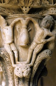 Normandische kunst in Monreale (Sicilië): kapitelen van het klooster van de Benedictijnen door Unknown artist