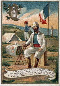 Officier van de Marchand-missie. 19e-eeuwse chromolithografie door Unknown artist