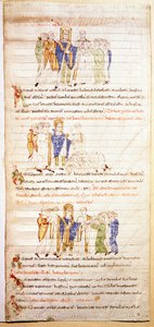 Pagina van een verluchte bijbel (Ms.723-Foglio 138v) uit het begin van de 12e eeuw