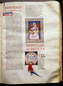 Pagina van een verluchte bijbel (Ms.723-Foglio 162r) uit het begin van de 12e eeuw