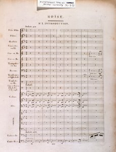 Pagina van muziekpartituur van Mozes in Egypte door Unknown artist