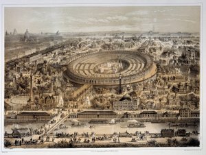 Panoramisch uitzicht op de Wereldtentoonstelling van 1867 in Parijs. Parijs, Musée Carnavalet door Unknown artist