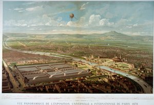 Panoramisch uitzicht op de Wereldtentoonstelling van 1878 in Parijs