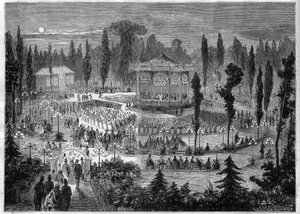 Parijs VIIIe arrondissement - avenue des Champs-Elysees - concerten in 1868 door Unknown artist