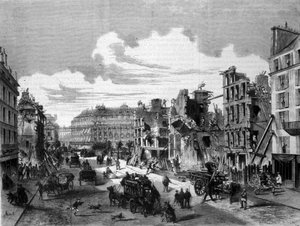 Parijs, sloop rue de la Paix voor de opening van de rue de Reaumur. 1868. Gravure uit de 19e eeuw. door Unknown artist