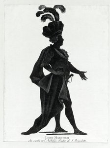 Optreden van de Italiaanse castraat Luigi Marchesi (1754 - 1829) ook bekend als Marchesini zingend in het theater van San Benedetto door Unknown artist