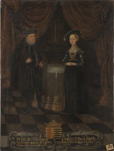 Portret van Filips I van Hessen en Christine van Saksen door Unknown artist