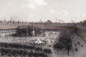 Place Royale (nu Place des Vosges) in Parijs aan het einde van de 19e eeuw