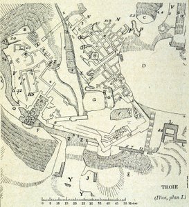 Plan van Troje: Opgraving van Heinrich Schliemann door Unknown artist