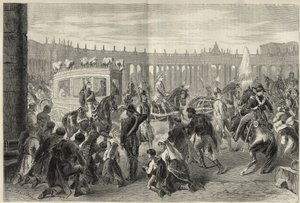 Paus Pius IX (Pius Pio) gaat naar de kerk van Sint-Louis-des-Français ter gelegenheid van het feest van 15 augustus 1869