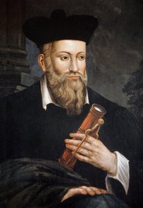 Portret van Michel de Nostre-Dame (Nostre Dame), genaamd Nostradamus, astroloog (1503-1566), detail, Maison de Nostradamus, Salon de Provence, Bouches du Rhone door Unknown artist